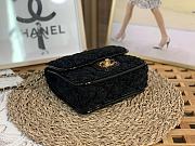 Kitlife Chanel Small Flap Bag with top handle black tweed - 17 × 20.5 × 6 - 2