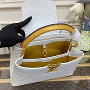 	 Kitlife Louis Vuitton Capucines Small Ostrich Leather White - 27*18*9cm - 4