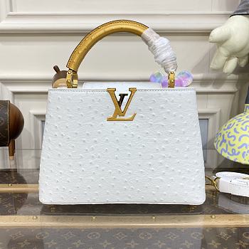 	 Kitlife Louis Vuitton Capucines Medium Ostrich Leather White - 31.5*20*11cm