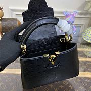 Kitlife Louis Vuitton Capucines Mini Ostrich Leather Black - 21*14*8cm - 3