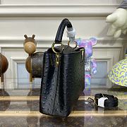	 Kitlife Louis Vuitton Capucines Small Ostrich Leather Black - 27*18*9cm - 5