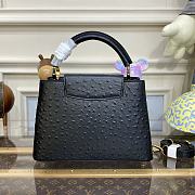 	 Kitlife Louis Vuitton Capucines Small Ostrich Leather Black - 27*18*9cm - 3