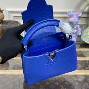 	 Kitlife Louis Vuitton Capucines Mini Ostrich Leather Blue - 21*14*8cm - 5