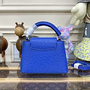 	 Kitlife Louis Vuitton Capucines Mini Ostrich Leather Blue - 21*14*8cm - 3