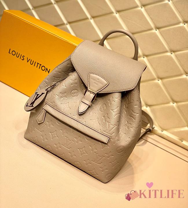 	 Kitlife Louis Vuitton MONTSOURIS PM Tourterelle Gray Embossed cowhide leather - M45410 - 27.5 x 33 x 14 cm - 1
