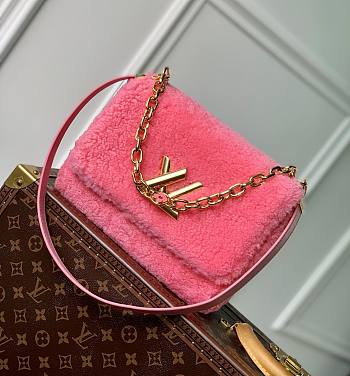 	 KITLIFE LOUIS VUITTON TWIST BAG MM pINK Fleece - 23 x 17 x 9.5 cm