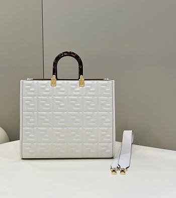 Kitlife Fendi Sunshine Medium White leather shopper - 35x31x17cm