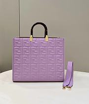 	 Kitlife Fendi Sunshine Medium Purple leather shopper - 35x31x17cm - 1