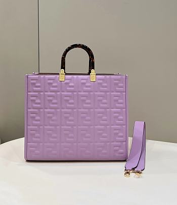 	 Kitlife Fendi Sunshine Medium Purple leather shopper - 35x31x17cm