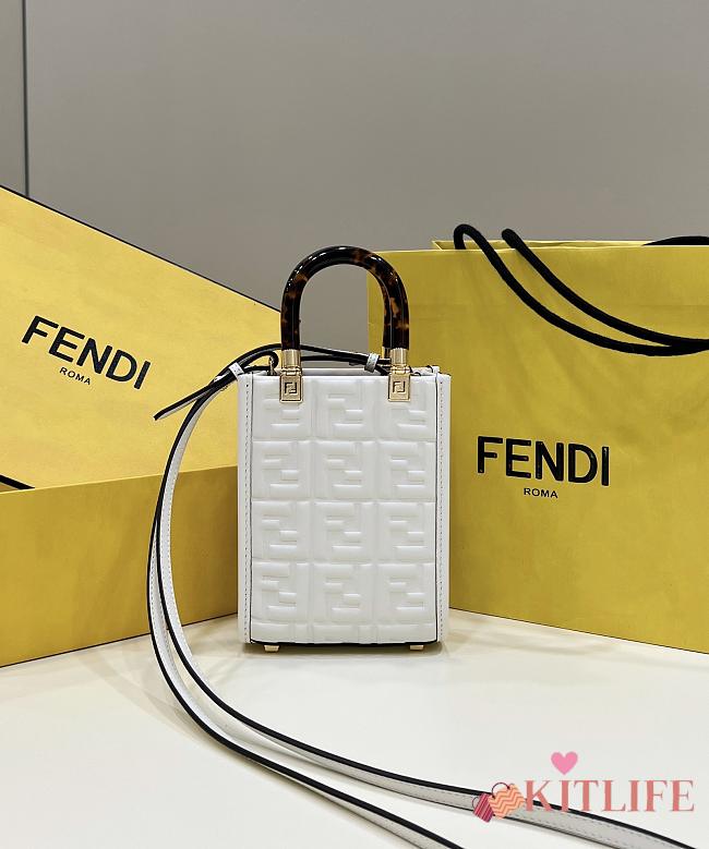 	 Kitlife Fendi Sunshine Mini White leather shopper - 13x5x17cm - 1