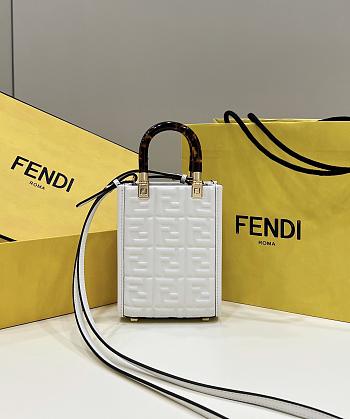 	 Kitlife Fendi Sunshine Mini White leather shopper - 13x5x17cm