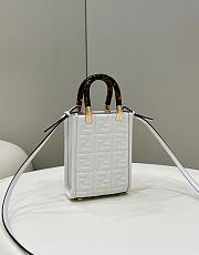 	 Kitlife Fendi Sunshine Mini White leather shopper - 13x5x17cm - 3