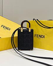 	 Kitlife Fendi Sunshine Mini Black leather shopper - 13x5x17cm - 1