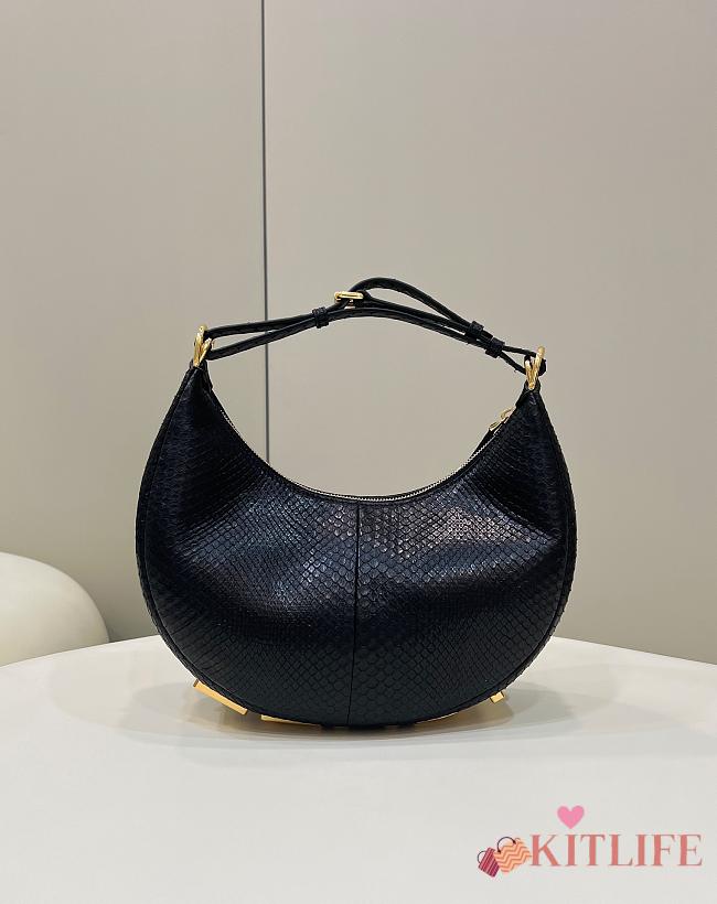 Kitlife Fendigraphy Small Black Python Leather -  29x24.5x10cm - 1