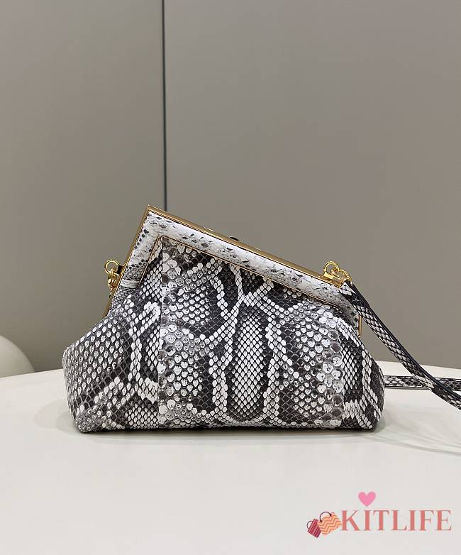 Fendi First Small White Python Leather Bag – 8BP129 – 26×18×9.5 cm - 1
