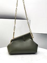 	 Fendi First Small Dark Green Leather – 26×18×9.5 cm - 3