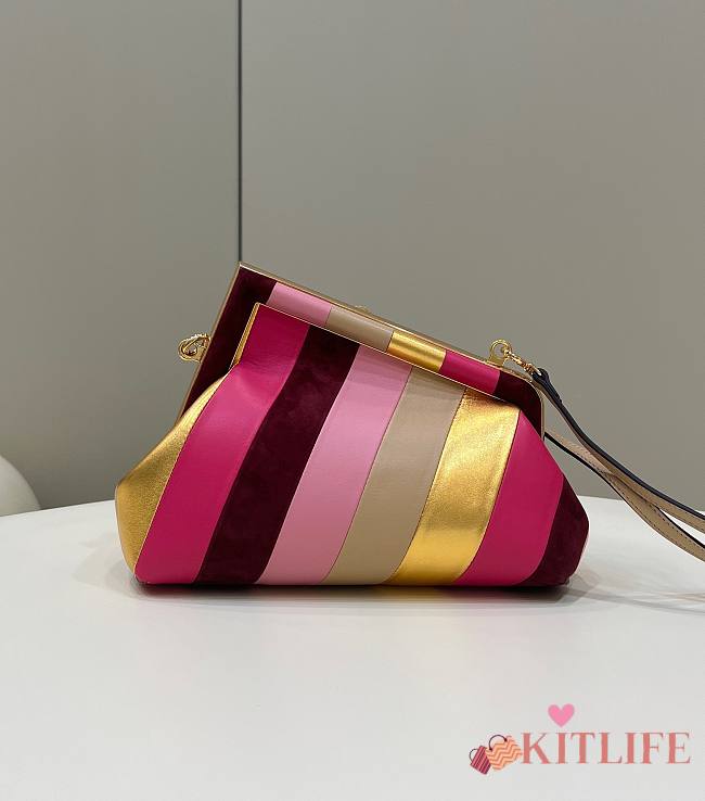 Kitlife Fendi First Small Leather bag with multicolour inlay - 26x9.5 x18cm - 1