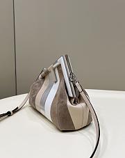 	 Kitlife Fendi First Small Leather bag silver and light brown inlay - 26x9.5 x18cm - 5