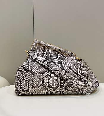 Fendi First Medium White Python Leather Bag – 32.5×15×23.5cm