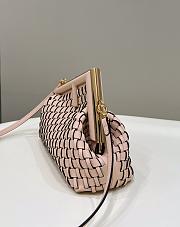 	 Kitlife Fendi First Small Beige braided leather pink bag - 26x18x9.5 cm - 3