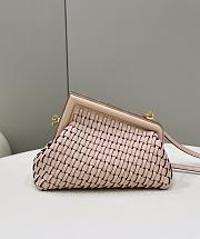 	 Kitlife Fendi First Small Beige braided leather pink bag - 26x18x9.5 cm - 5