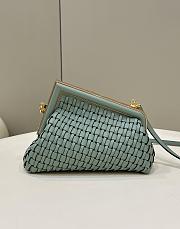 	 Kitlife Fendi First Small Beige braided leather green bag - 26x18x9.5 cm - 2