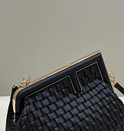 	 Kitlife Fendi First Small Beige braided leather black bag - 26x18x9.5 cm - 2