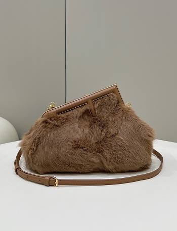 	 Kitlife Fendi First Small Mink Leather Brown - 26×9.5×18cm