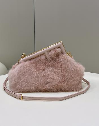 	 Kitlife Fendi First Small Mink Leather Pink - 26×9.5×18cm