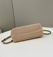 Kitlife Fendi First Small Beige raffia macrame beige bag - 26x9.5x18cm - 3