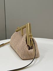 Kitlife Fendi First Small Beige raffia macrame beige bag - 26x9.5x18cm - 4