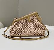 Kitlife Fendi First Small Beige raffia macrame beige bag - 26x9.5x18cm - 1