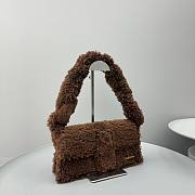 Kitlife Jacquemus Shearling Le Bambidou Shoulder Brown Bag - 27x12x7cm - 4