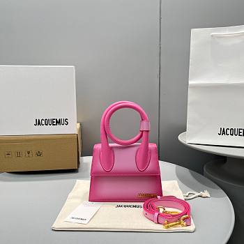 Kitlife Jacquemus Le Chiquito Noeud Coiled pink handbag - 18x15.5x8cm