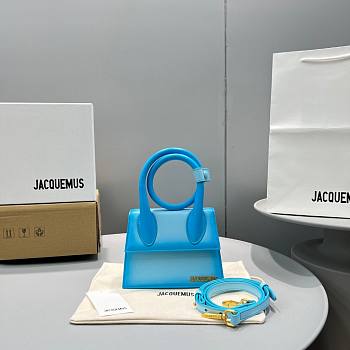 	 Kitlife Jacquemus Le Chiquito Noeud Coiled blue handbag - 18x15.5x8cm