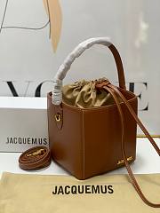 Kitlife Jacquemus Le Seau Carré Shoulder Bag in Brown - 16*18*17cm - 4