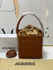 Kitlife Jacquemus Le Seau Carré Shoulder Bag in Brown - 16*18*17cm - 3