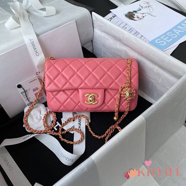 Kitlife Chanel 22s Rectangle Coral Pink - 20x17x3cm - 1