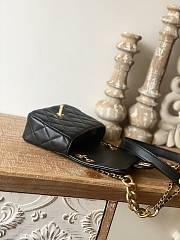 Kitlife Chanel Mini Flap Bag with big gold chain strap black lambskin leather - 19*14*6cm - 4