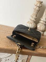 Kitlife Chanel Mini Flap Bag with big gold chain strap black lambskin leather - 19*14*6cm - 3