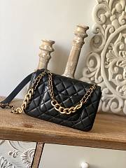 	 Kitlife Chanel Mini Flap Bag with big gold chain strap black lambskin leather - 25*16*6.5cm - 3