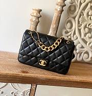 	 Kitlife Chanel Mini Flap Bag with big gold chain strap black lambskin leather - 25*16*6.5cm - 1