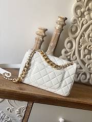 	 Kitlife Chanel Mini Flap Bag with big gold chain strap white lambskin leather - 25*16*6.5cm - 2