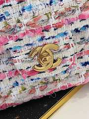 Kitlife Chanel Tweed & Gold-Tone Metal Pink double flap - 25cm - 4