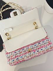 Kitlife Chanel Tweed & Gold-Tone Metal Pink double flap - 25cm - 5