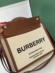 	 Kitlife Burberry Mini Two-tone Canvas and Leather Pocket Brown Bag - 23 x 6 x 26.5cm - 4