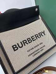 	 Kitlife Burberry Mini Two-tone Canvas and Leather Pocket Black Bag - 23 x 6 x 26.5cm - 3