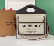 	 Kitlife Burberry Mini Two-tone Canvas and Leather Pocket Black Bag - 23 x 6 x 26.5cm - 1