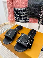 Kitlife Louis Vuitton Shake Flat Mules Black  - 5