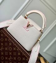 Kitlife Louis Vuitton Capucines Mini Bag Taurillon White and Pink - 21.0 x 14.0 x 8.0cm - 1
